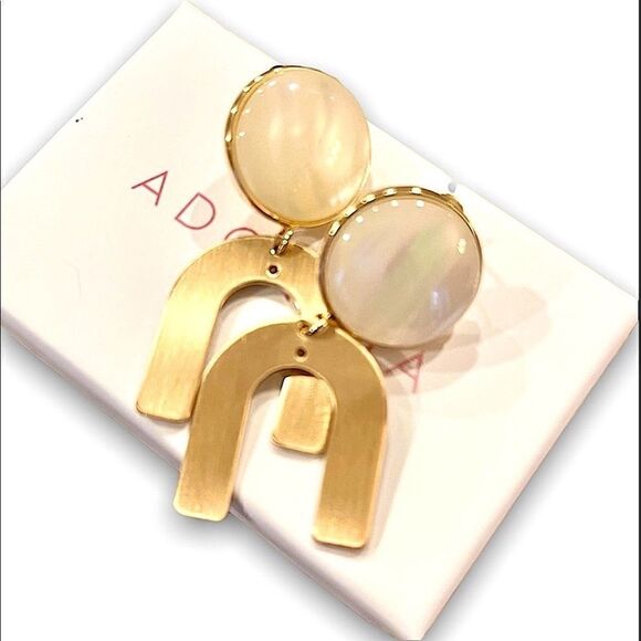 Adornia Gila Hoops Gold NWT - Picture 2 of 3